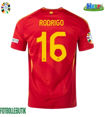 Spanien Rodri Hernandez #16 Hemmatröja EM 2024 Kortärmad